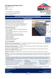 GCP Applied Technologies (UK) Ltd. GCP structural waterproofing membranes. Preprufe 800PA. Product sheet 6