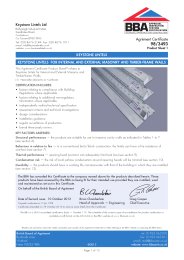 Keystone Lintels Ltd. Keystone lintels. Keystone lintels for internal and external masonry and timber-frame walls. Product sheet 1