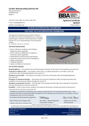 De Boer Waterproofing Solutions NV. De Boer waterproofing membranes. DuO High Tech waterproofing membranes. Product sheet 1