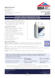 Wykamol Group Ltd. Wykamol chemical damp-proofing systems. Wykamol Siliconate K damp-proofing system. Product sheet 4