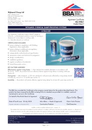 Wykamol Group Ltd. Wykamol chemical damp-proofing systems. Ultracure. Product sheet 7