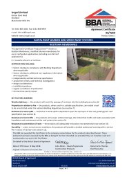 Icopal Limited. Icopal roof garden and green roof systems. Rootbar membranes. Product sheet 1
