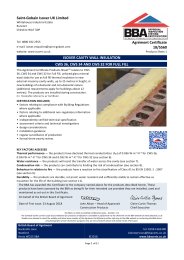 Saint Gobain Isover UK Limited. Isover cavity wall insulation. CWS 36, CWS 34 and CWS 32 full fill. Product sheet 1