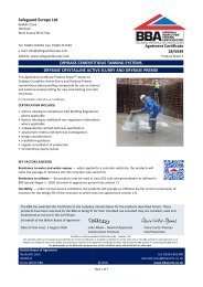 Safeguard Europe Ltd. Drybase cementitious tanking systems. Drybase crystalline active slurry and drybase premix. Product sheet 1