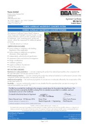 Fosroc limited. Fosroc Supercast watertight concrete system. Fosroc Supercast watertight concrete powder. Product sheet 2