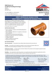 DHM Plastics Ltd t/a Marley Plumbing and Drainage. Marley underground drainage system. Marley ribbed PVC-U underground drainage fittings. Product sheet 1