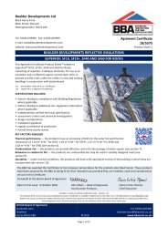 Boulder Developments Ltd. Boulder Developments Reflective Insulations. Superfoil SF19, SF19+, SF40 and SF60 for roofs. Product sheet 2