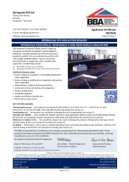 Springvale EPS Ltd. Springvale EPS insulation boards. Springvale Roofshield, Roofshield V and Roofshield S insulation. Product sheet 1