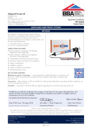 Safeguard Europe Ltd. Safeguard damp-proof systems. Dryzone. Product sheet 3