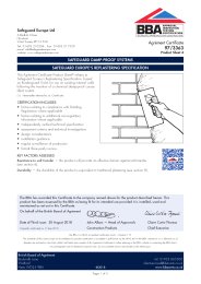 Safeguard Europe Ltd. Safeguard damp-proof systems. Safeguard Europe's replastering specification. Product sheet 4