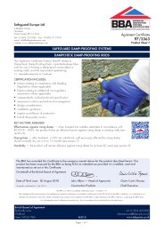 Safeguard Europe Ltd. Safeguard damp-proof systems. Dampcheck damp-proofing rods. Product sheet 7