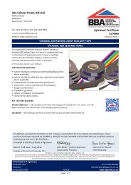 Vita Cellular Foams (UK) Ltd. VitaSeal expanding joint sealant tape. VitaSeal 600 sealing tapes. Product sheet 1