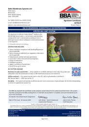 Delta Membrane Systems Ltd. Delta Membrane Cementitious waterproofing. Koster NB1-Grey System. Product sheet 1