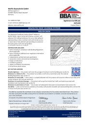 Wolfin Bautechnik GmbH. Wolfin PVC roof covering systems. Wolfin GWSK. Product sheet 2