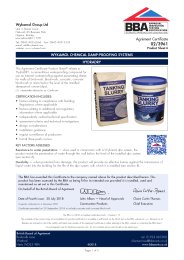 Wykamol Group Ltd. Wykamol chemical damp-proofing systems. HydraDRY. Product sheet 6