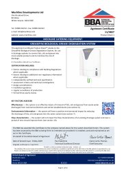 Mechline Developments Ltd. Mechline catering equipment. GreasePaK biological grease degradation system. Product sheet 1