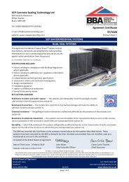 SCP Concrete Sealing Technology Ltd. SCP waterproofing systems. Dual seal systems. Product sheet 1