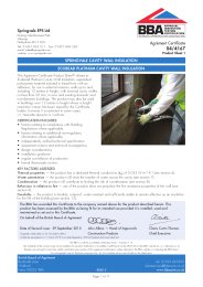 Springvale EPS Ltd. Springvale Cavity wall insulation. Ecobead platinum cavity wall insulation. Product sheet 1