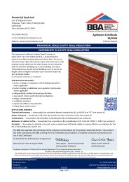 Provincial Seals Ltd. Provincial seals cavity wall insulation. Superwhite 34 cavity wall insulation. Product sheet 2