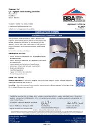 Kingspan Ltd t/a Kingspan Steel Building Solutions. Kingspan frame systems. Kingspan steel framing system. Product Sheet 1