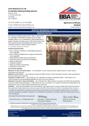 John Newton and Co Ltd t/a Newton Waterproofing Systems. Newton membrane systems. Newton 520 eco. Product sheet 9