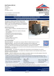 Kalsi Plastics (UK) Ltd. Kalsi Plastics underground drainage systems. Kalsi Aquaflow inspection chambers. Product sheet 1