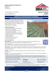 Industrial Textiles and Plastics Ltd. Powerlon UltraPerm breather membranes. For use in warm non-ventilated and cold ventilated roofs. Product sheet 1