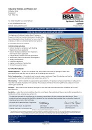Industrial Textiles and Plastics Ltd. Powerlon UltraPerm breather membranes. For use in cold non-ventilated roofs. Product sheet 2
