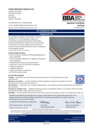 Trade Fabrication Systems Ltd. TFS Tradecoat range. Tradecoat PU. Product sheet 2