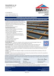 Wonderbuilds Inc. Ltd. Wonderbuilds breather membranes. Wondervent for use in warm non-ventilated and cold ventilated roofs. Product sheet 1