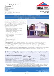 Specialist Building Products Ltd t/a KestrelBce. Specialist Building Products cladding systems. Kestrel PVC-UE cladding system. Product sheet 1