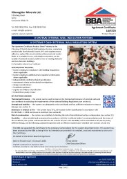 Kilwaughter Minerals Ltd. K Systems external wall insulation systems. K Systems P Dash external wall insulation system. Product sheet 3