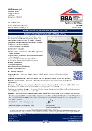 HD Sharman Ltd. HD Sharman protective roof coating systems. Delcote architectural roof coating system. Product sheet 1