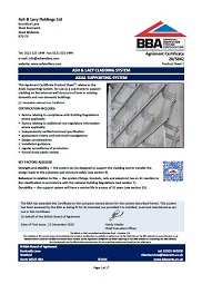 Ash and Lacy Holdings Ltd. Ash and Lacy cladding system. Axial supporting system. Product sheet 1