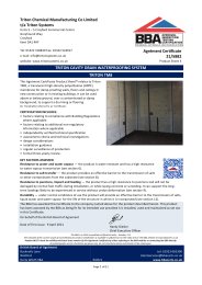 Triton Chemical Manufacturing Co Limited t/a Triton Systems. Triton Cavity Waterproofing System. Triton TM8. Product sheet 3