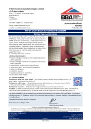 Triton Chemical Manufacturing Co Limited t/a Triton Systems. Triton Cavity Waterproofing System. Triton TM8 plaster mesh. Product sheet 4