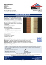 Knauf Insulation Ltd. Supafil cavity wall insulation. Knauf Insulation Supafil 40. Product sheet 1