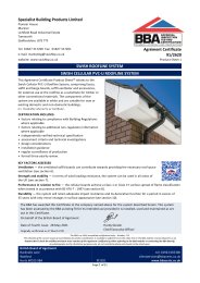 Specialist Building Products Limited. Swish roofline system. Swish cellular PVC-U roofline system. Product sheet 1