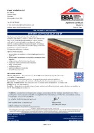 Knauf Insulation Ltd. Dritherm cavity slabs. Dritherm cavity slabs 32, 34 and 37. Product sheet 1