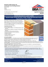 Quantum Profile Systems Ltd t/a Dacatie Green Building Solutions. Dacatie insulated PVC-U cavity closers. Dacatie TF1000, TF1000 fire rated, TF2000 and TF2000 fire rated insulated PVC-U cavity closers. Product sheet 2