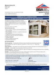 Munster Joinery Ltd. Cairnsville PVC-u window system. Cairnsville outward opening and tilt and turn systems. Product sheet 1