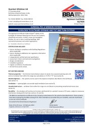 Quantum Windows Ltd. Eurocell PVC-U window systems. Eurologik 70 outward opening and tilt and turn systems. Product sheet 1