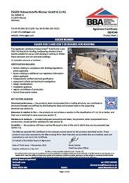 EGGER Holzwerkstoffe Wismar GmbH and Co KG. Egger boards. Egger OSB 3 and OSB 3 E0 boards for roofing. Product sheet 2