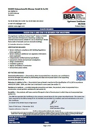 EGGER Holzwerkstoffe Wismar GmbH and Co KG. Egger boards. Egger OSB 3 and OSB 3 E0 boards for sheathing. Product sheet 3