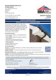 Specialist Building Products Ltd t/a Quay Plastics. Quaycell roofline system. Quaycell cellular PVC-U roofline system. Product sheet 1