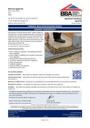 Marmox Egypt Ltd. Marmox insulating building blocks. Marmox Thermoblock. Product sheet 1