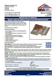Kingspan Insulation Ltd. Kingspan roof tile underlays. Nilvent. 17 roof tile underlay for use in cold non-ventilated roofs. Product sheet 2
