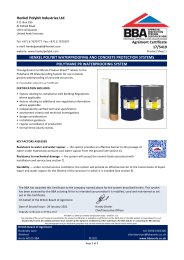 Henkel Polybit Industries Ltd. Henkel Polybit waterproofing and concrete protection systems. Polythane PR waterproofing system. Product sheet 1