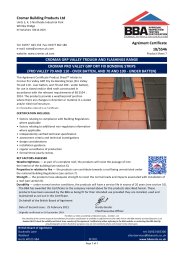 Cromar Building Products Ltd. Cromar GRP valley trough and flashings range. Cromar Pro Valley GRP dry fix bonding strips (Pro Valley 70 and 110 - over batten, and 70 and 100 - under batten). Product sheet 7