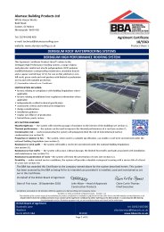 Alumasc Exterior Building Products Ltd. Derbigum roofing waterproofing systems. Derbigum high performance roofing system. Product sheet 1